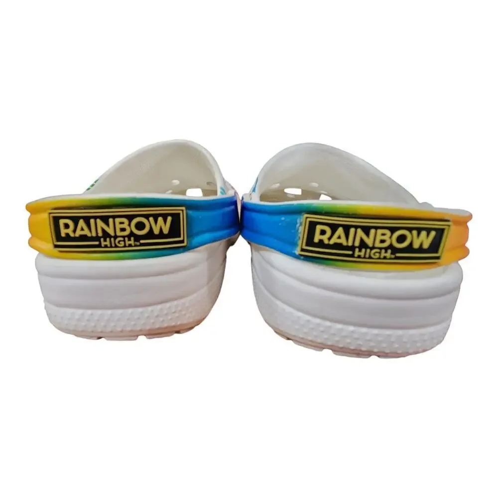 Crocs classic clog rainbow high white size J3